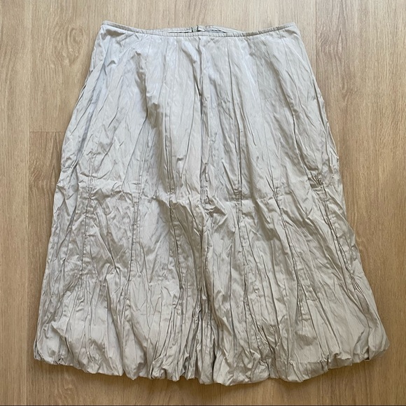 MAX MARA Gray Crinkle Knee Length Puffy Skirt - Picture 3 of 9